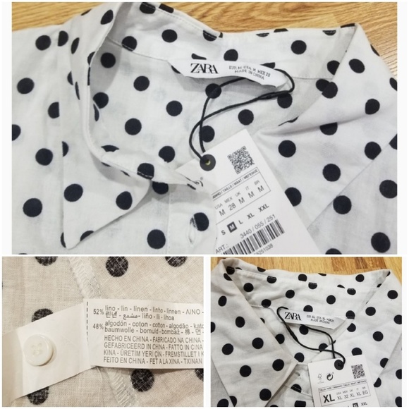 Zara polka dot linen blend dress bloggers fave - Picture 6 of 8